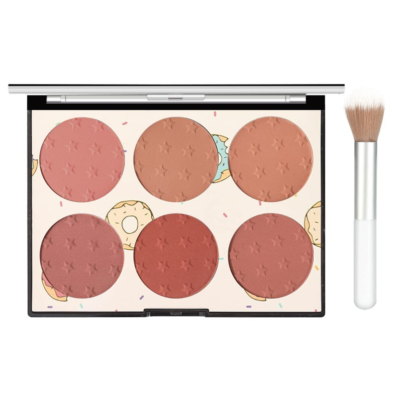 KYDA 6 Colors Blush Palette, Matte and Shimmer Blush Palette, Smooth Blendable Powder, Multiuse Blusher Makeup with Contour Highlighter-Set A - Image 1