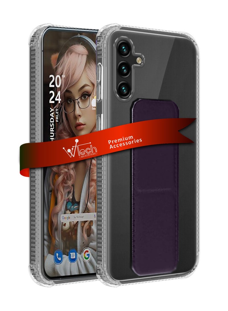 Wtech TPU Hand Grip Air Pillow Case Cover For Samsung Galaxy S24 Plus / S24+ 5G 2024 Clear/Eggplant Purple - Image 1