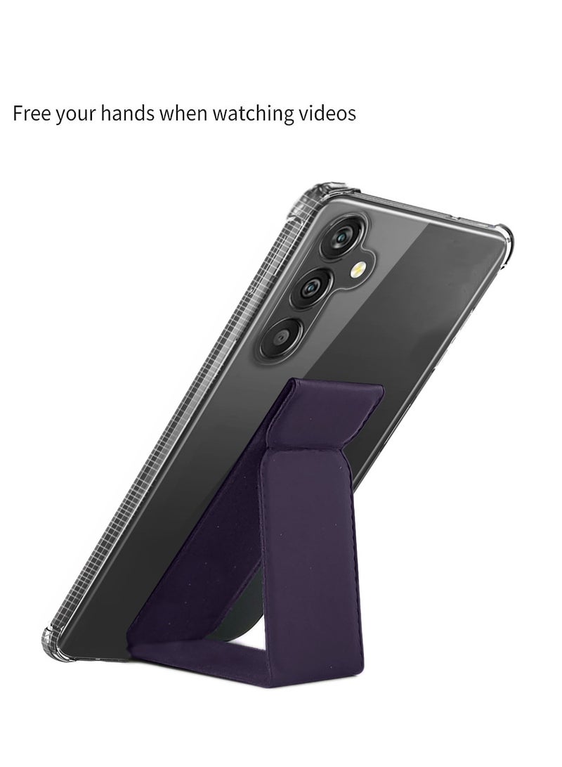 Wtech TPU Hand Grip Air Pillow Case Cover For Samsung Galaxy S24 Plus / S24+ 5G 2024 Clear/Eggplant Purple - Image 2