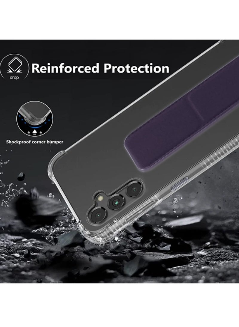 Wtech TPU Hand Grip Air Pillow Case Cover For Samsung Galaxy S24 Plus / S24+ 5G 2024 Clear/Eggplant Purple - Image 3