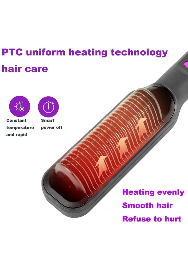 General - Hair Straightener Brush, Built-in Comb Negative Lon Brush with LCD Display Screen, with Anti-Scald Feature, Free Temperature Regulation & Auto-Off Function - Image 1