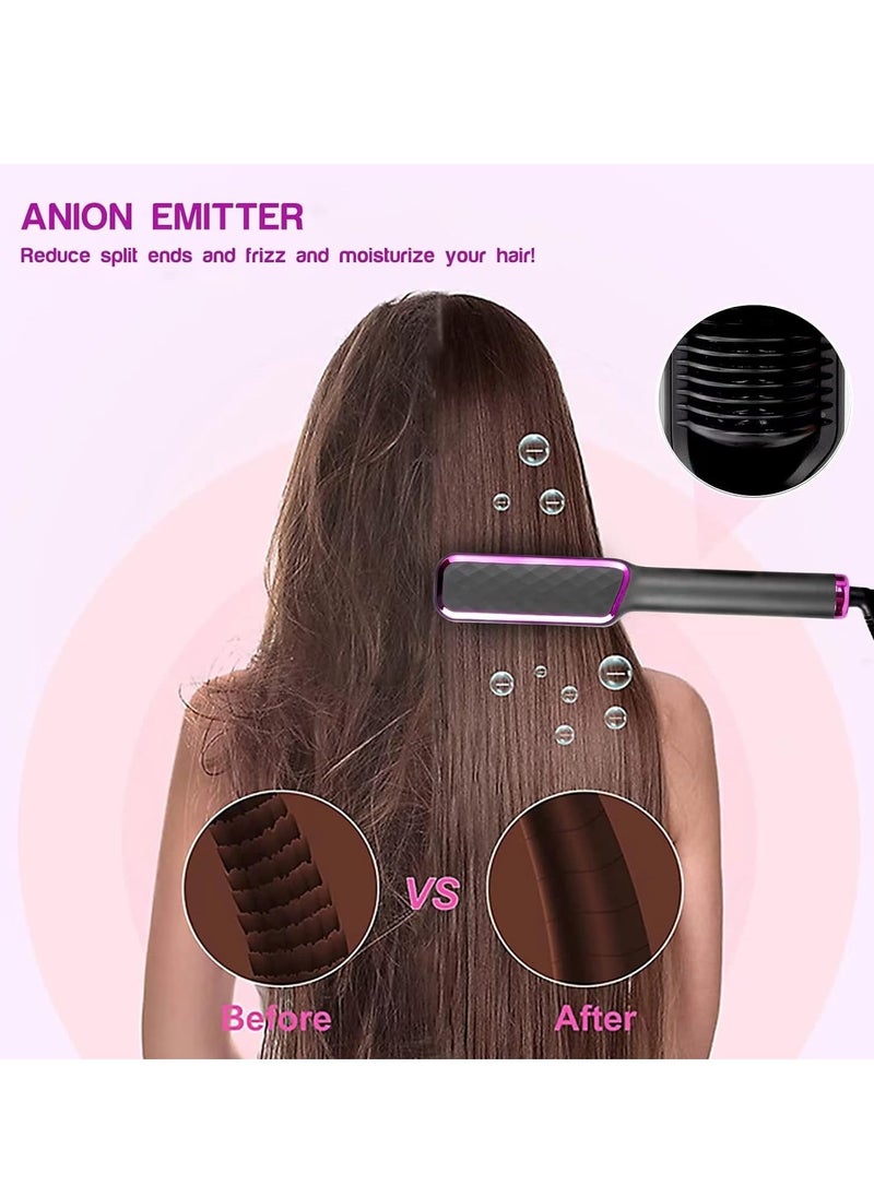 General - Hair Straightener Brush, Built-in Comb Negative Lon Brush with LCD Display Screen, with Anti-Scald Feature, Free Temperature Regulation & Auto-Off Function - Image 1