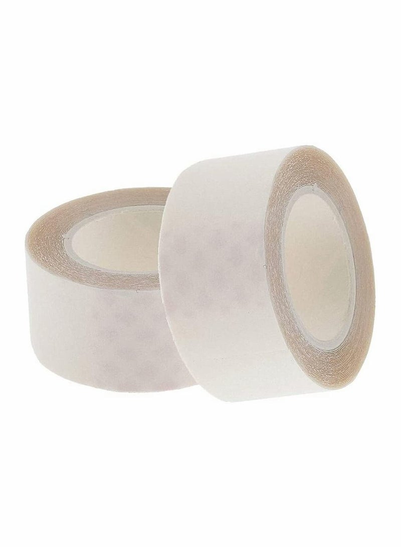 سيوسي شريط شعر مستعار ، شريط شعر مستعار مزدوج الجوانب لا يسبب الحساسية ، لفة شريط شعر مستعار مزدوجة الجوانب ، شريط للجسم ، شريط لاصق للجسم لإطالة الشعر ، بكرتان 6 أمتار (أبيض) - Image 1