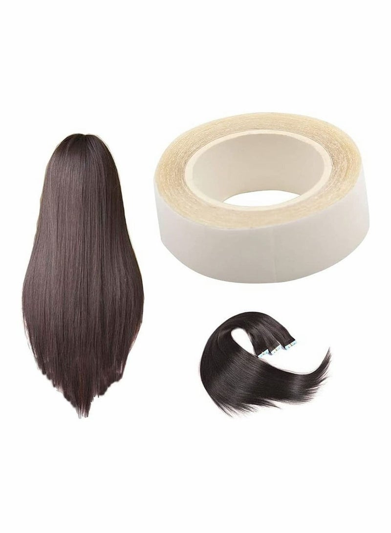 سيوسي شريط شعر مستعار ، شريط شعر مستعار مزدوج الجوانب لا يسبب الحساسية ، لفة شريط شعر مستعار مزدوجة الجوانب ، شريط للجسم ، شريط لاصق للجسم لإطالة الشعر ، بكرتان 6 أمتار (أبيض) - Image 2