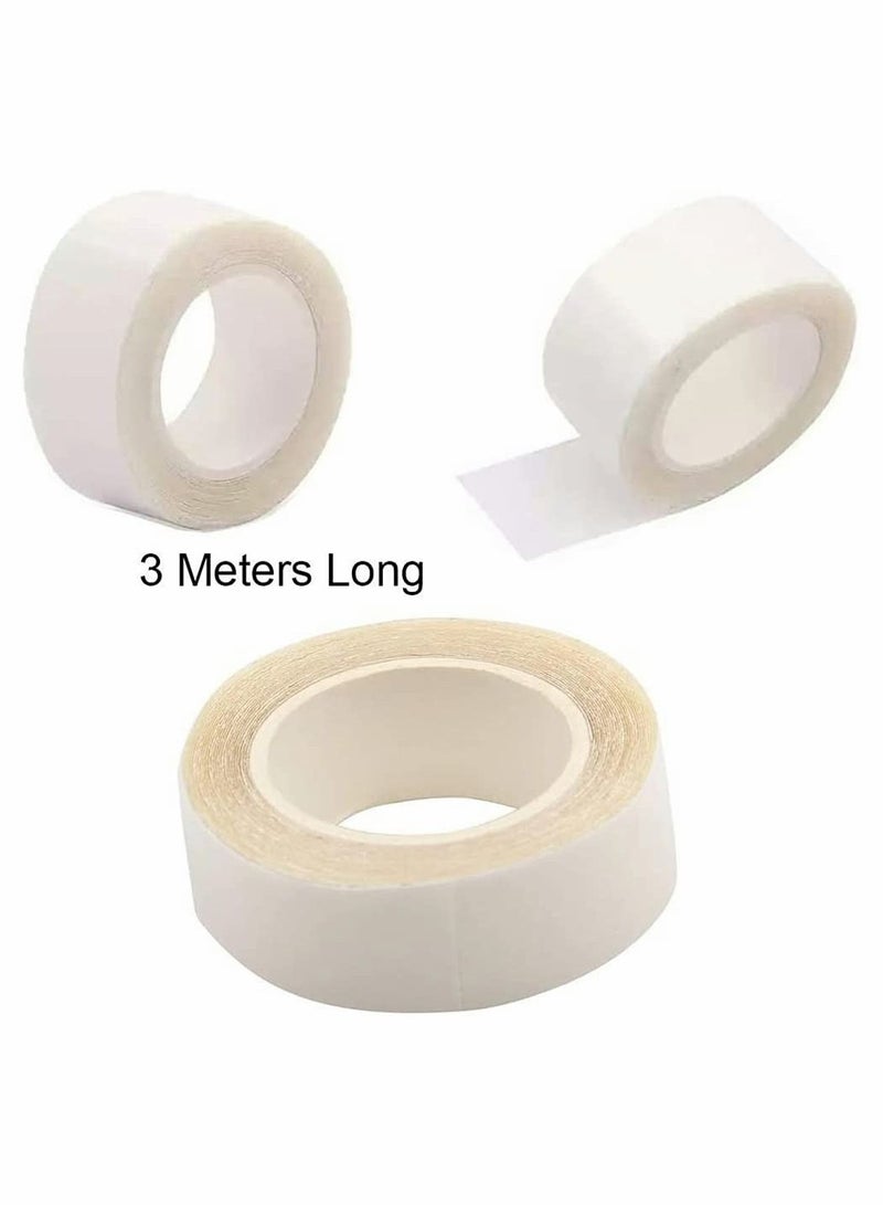 سيوسي شريط شعر مستعار ، شريط شعر مستعار مزدوج الجوانب لا يسبب الحساسية ، لفة شريط شعر مستعار مزدوجة الجوانب ، شريط للجسم ، شريط لاصق للجسم لإطالة الشعر ، بكرتان 6 أمتار (أبيض) - Image 3