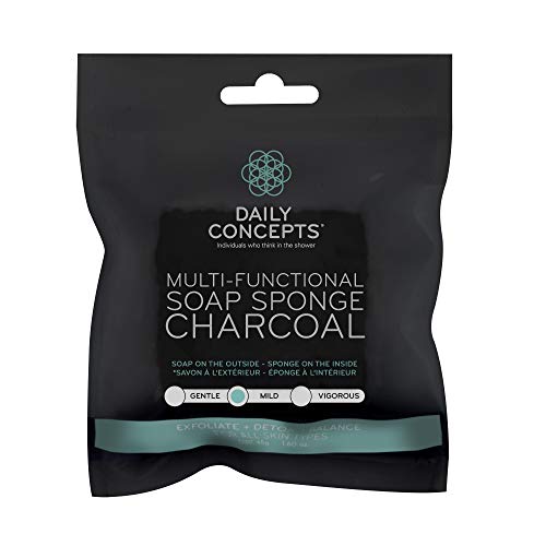 Daily Concepts Multi Functionnal Soap Sponge Charcoal - Daily Concepts - Mild Texture Soap, Sponge With Infused With Detoxifying Charcoal Soap To Purge Skin Of Impurities And Elevate The Overall Texture Of Skin - Image 1