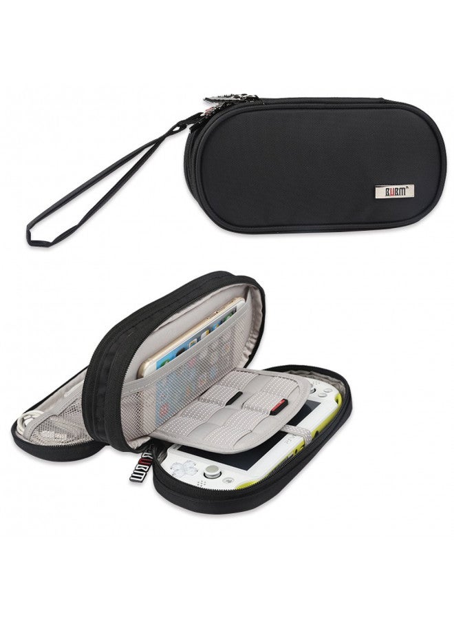 BUBM Double Compartment Storage Case Compatible with PS Vita and PSP, Protective Carrying bag, Portable Travel Organizer Case Compatible with PSV and Other Accessories, Black - Image 1
