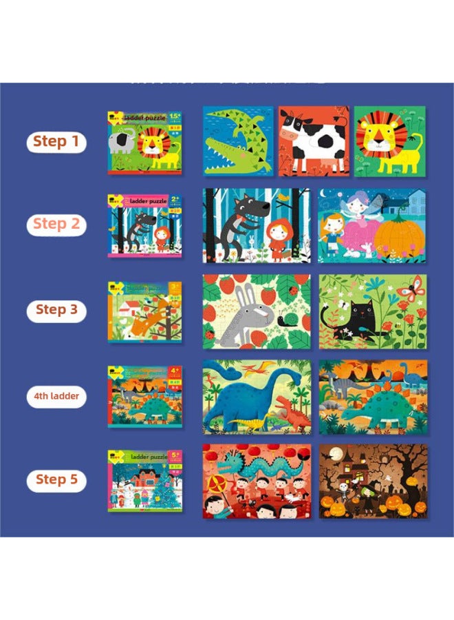 أحجية الديناصورات المتقدمة للأطفال من عمر 3 إلى 6 سنوات من Baby Mile Deer Puzzle مجموعة أحجية Toi - اللون: المستوى 4-Play 【4 ألغاز 210 قطعة】】 - Image 5