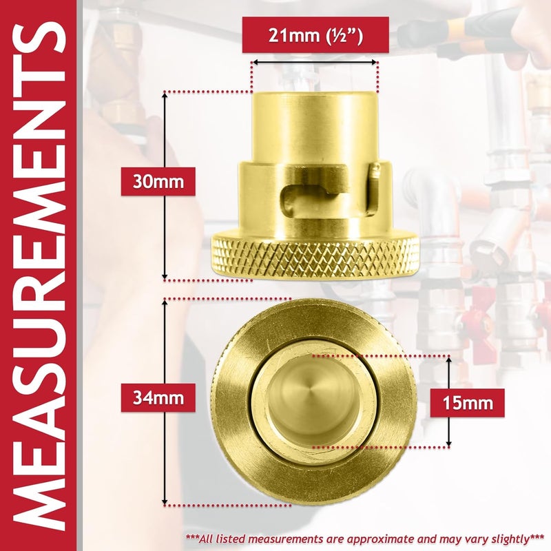 Spares2go Cooker Hose Blanking Plug 1/2" BS669 Standard Brass Bayonet Gas Connector Safety Socket - Image 2