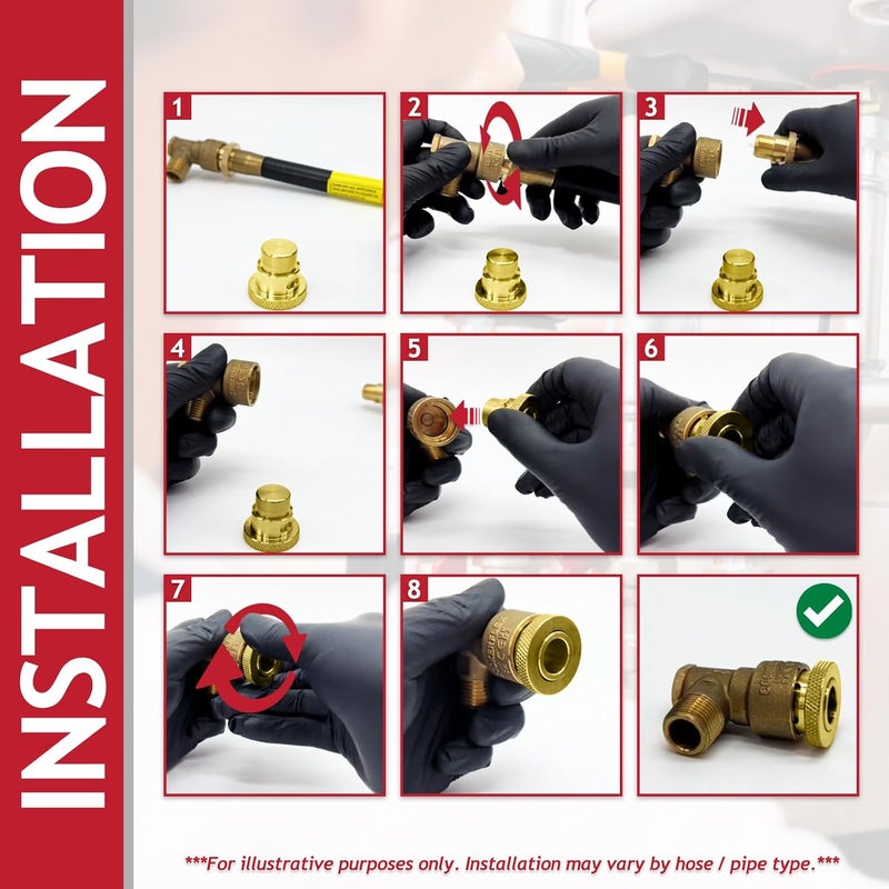 Spares2go Cooker Hose Blanking Plug 1/2" BS669 Standard Brass Bayonet Gas Connector Safety Socket - Image 3