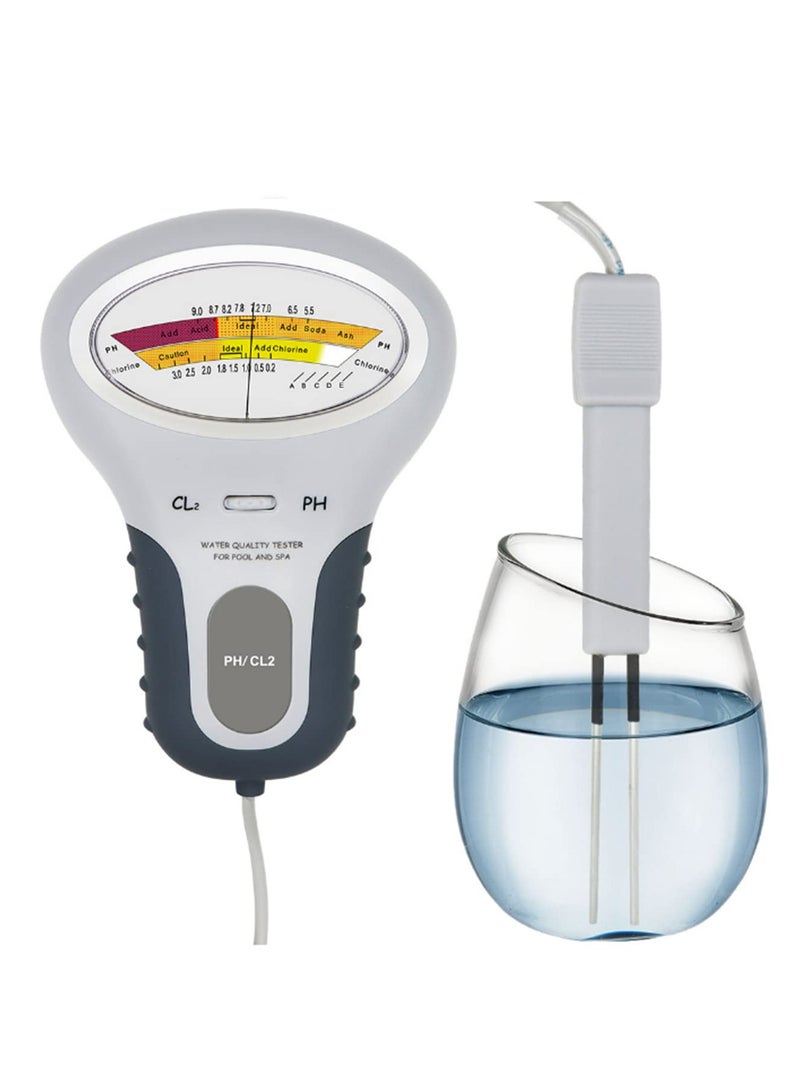 PC102 Digital Water Quality Tester 2 in 1 PH and Chlorine Level CL2 Meter for Swimming Pool Spa Hot Tub Drinking Water Accurate Detector with LCD Display Water Testing Kit  - Image 1