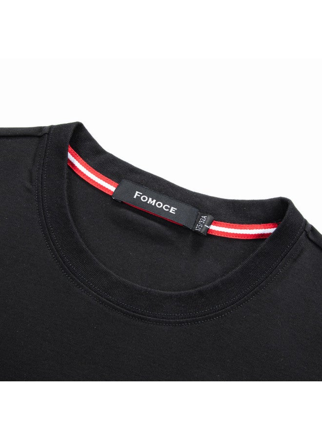 Fomoce 100% Cotton Men's Short Sleeve T-shirt - Summer Comfortable Fashion Basic Top - Image 5