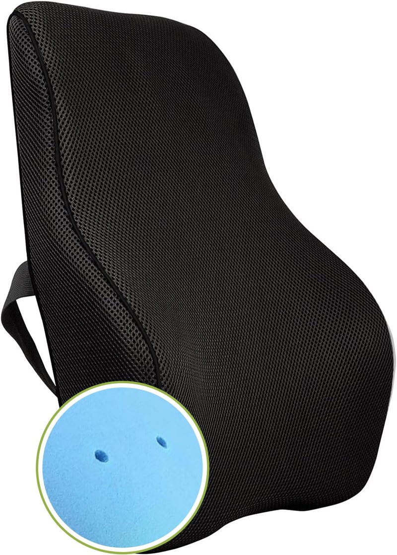 9villa Lumbar Back Support for Car Seat | 2 Years Warranty | Gel Orthopedic Memory Foam Cushion for Back Pain Relief, Office Chair, Sofa Back Rest for Bed, Ergonomic Lumbar Cushion (Back Rest) - Image 3