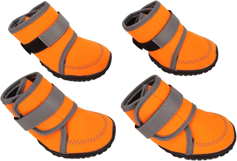 YOSOO 4-Piece Set Canine Shoes Soft Rubber Protectors Reflective Dog Booties for Walking Running Hiking Medium Size - Image 4