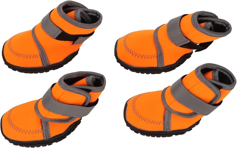 YOSOO 4-Piece Set Canine Shoes Soft Rubber Protectors Reflective Dog Booties for Walking Running Hiking Medium Size - Image 1