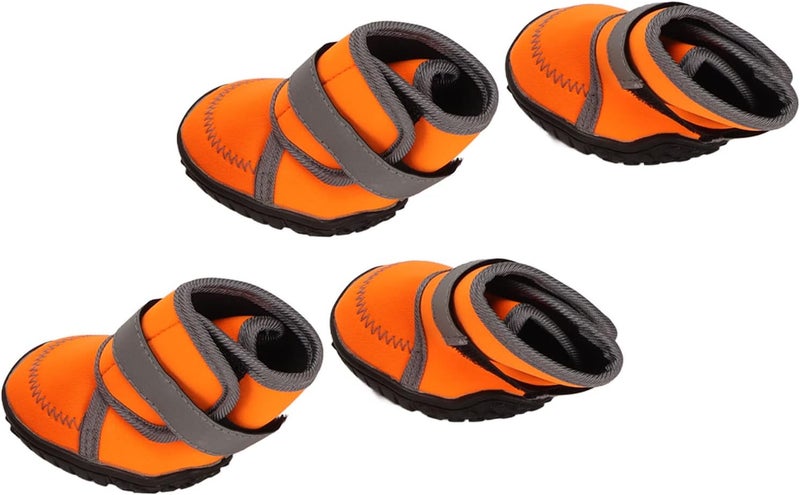 YOSOO 4-Piece Set Canine Shoes Soft Rubber Protectors Reflective Dog Booties for Walking Running Hiking Medium Size - Image 5