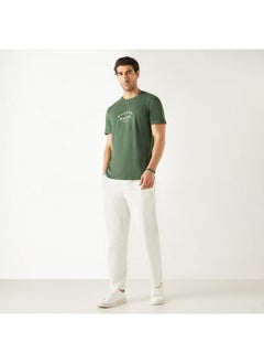 Iconic Iconic Typographic Print T-shirt with Short Sleeves  - Image 2