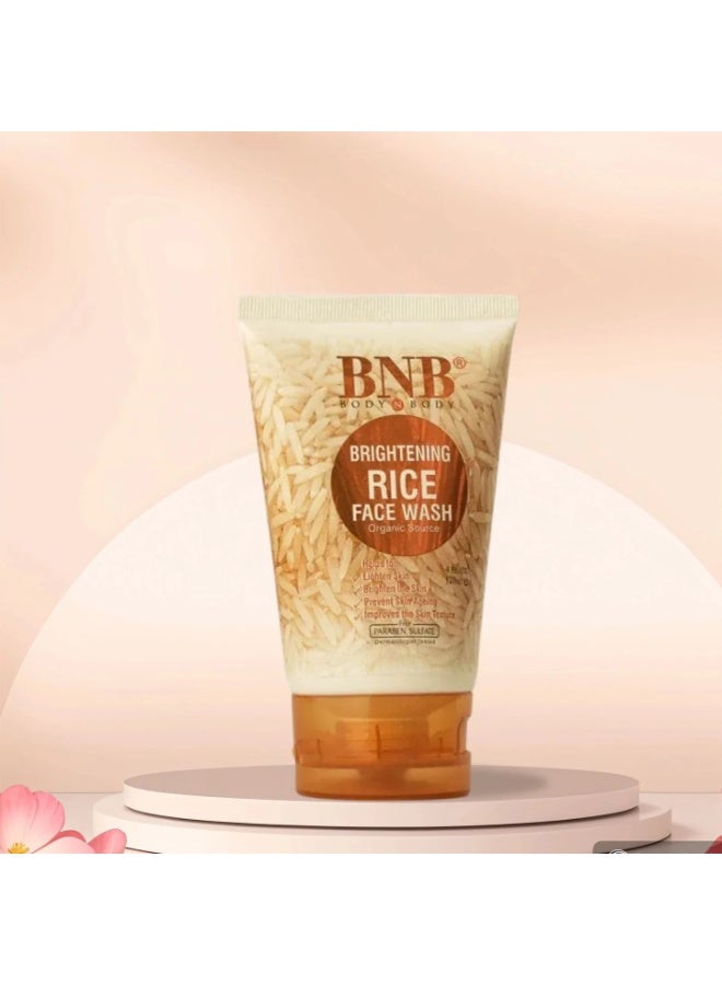 بي ان بي غسول وجه مفتح للبشرة من الأرز، مصدر عضوي، 120 مل - Image 2