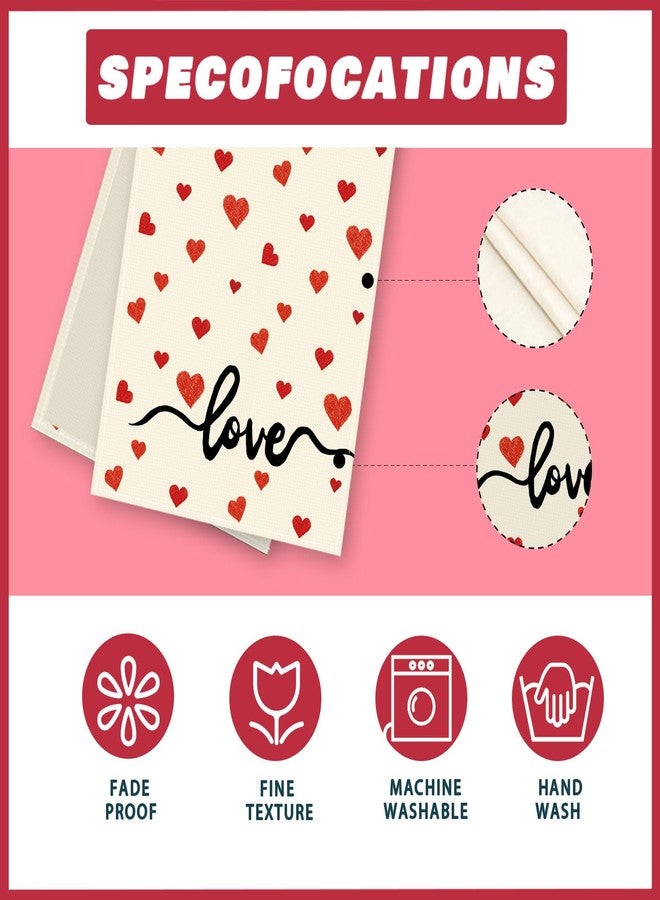 XCHI Red Little Love Hearts Valentine's Day Table Runner Table Decoration for Party Home Kitchen Dining Holiday Decor 13x72 Inch - Image 5