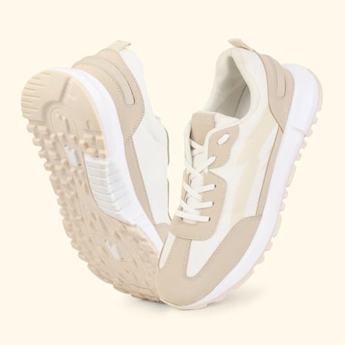 YOHO Low-Top Sneakers 1 for Women |Stylish Design | Lightweight Build | Breathable Comfort | Easy Slip-On | All-Day Support | Beige - UK 6 - Image 5