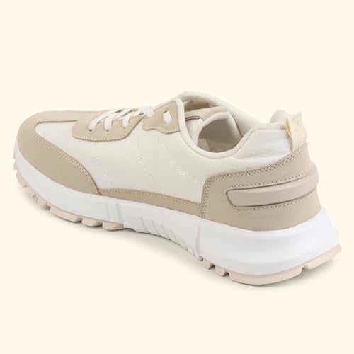 YOHO Low-Top Sneakers 1 for Women |Stylish Design | Lightweight Build | Breathable Comfort | Easy Slip-On | All-Day Support | Beige - UK 6 - Image 4