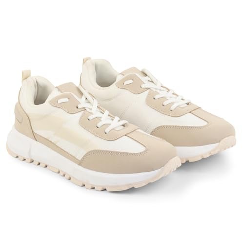 YOHO Low-Top Sneakers 1 for Women |Stylish Design | Lightweight Build | Breathable Comfort | Easy Slip-On | All-Day Support | Beige - UK 6 - Image 1