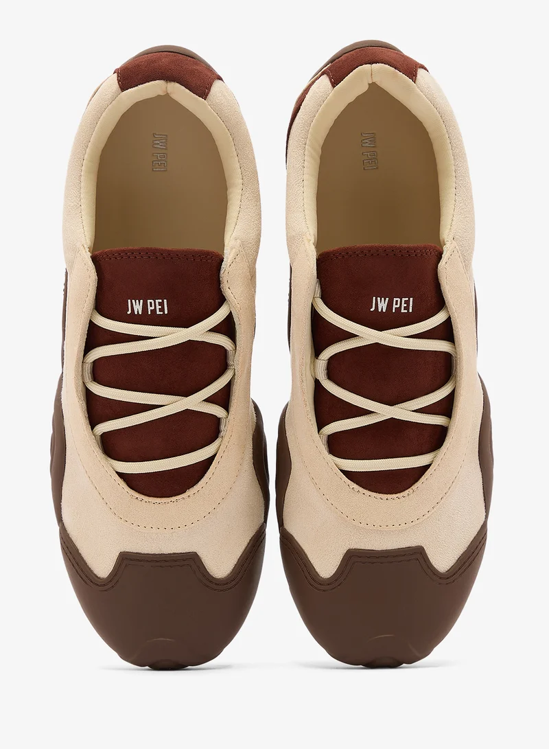 Jw Pei Light Brown Caitlin Lace up Ballerina Sneakers for Women | Best Price UAE