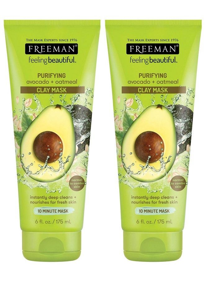 Freeman - Feeling Beautiful Facial Clay Masque Avocado & Oatmeal 6 Oz (Pack Of 2) - Image 1