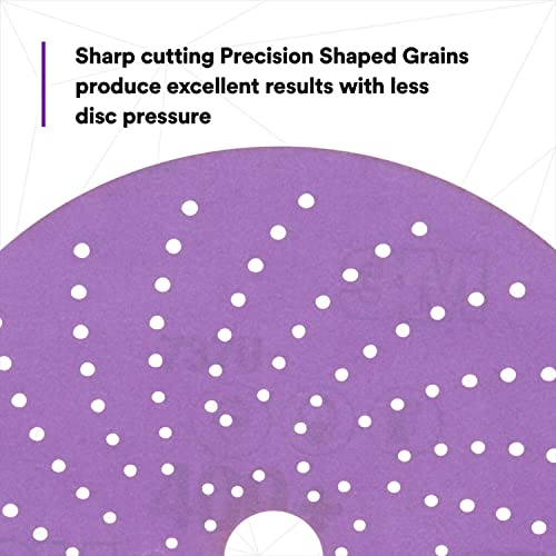 3M Cubitron II Hookit Clean Sanding Abrasive Disc 31484, 6 in, 400+ Grade, High Performance, Long Lasting, Multi-Hole Pattern, E-coat Sanding, Primer Sanding, 50 Discs/Carton - Image 4