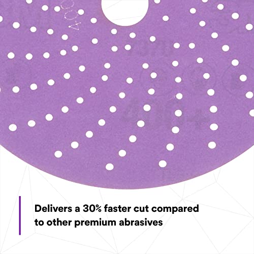 3M Cubitron II Hookit Clean Sanding Abrasive Disc 31484, 6 in, 400+ Grade, High Performance, Long Lasting, Multi-Hole Pattern, E-coat Sanding, Primer Sanding, 50 Discs/Carton - Image 3