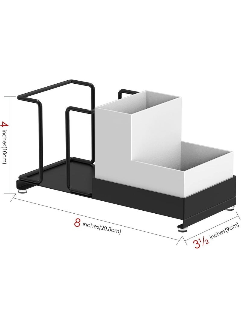 FALAHOM Coffee Station Organizer for Countertop, Disposable Cup Holder with 2 Compartment Storage Box, Paper Cup Storage Organizer - Image 2