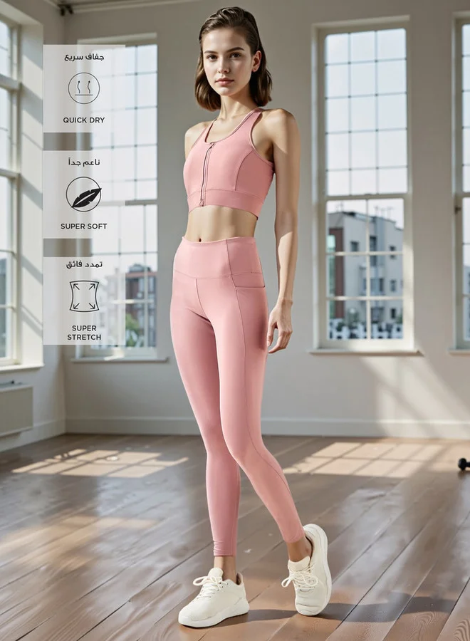 ADOT by Splash Regular Fit Leggings with Flexi Comfort Waistband and Pockets
