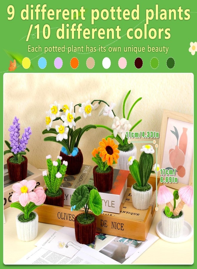 UzecPk 611Pcs Pipe Cleaner Flower Kit, Pipe Cleaners Bulk, 10 Colors Pipe Cleaners Flowers, Chenille Stem Pipe Cleaners Craft for Decorations with Video Tutorial, Flower Wire, Floral Tape - Image 5