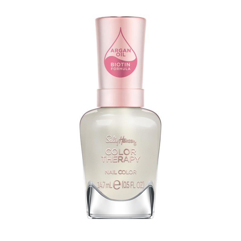Sally Hansen طلاء أظافر سالي هانسن للعلاج بالألوان | البيوتين، زيت الأركان، طويل الأمد، أظافر صحية، مقوي الأظافر، شفاف | 111 فلور-ت | لون أظافر لؤلؤي فاتح - Image 1
