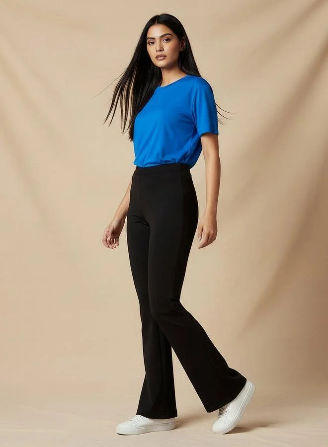 Splash FAV Basic Elasticated Waist Full Length Flared Leggings