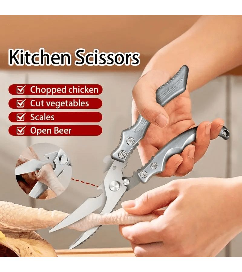Stainless Steel Kitchen Scissors For Chicken Fish Meat Detachable Dishwasher Safe Gift Box - Image 3