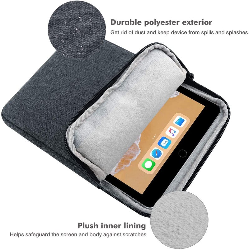 MOCA 7-8 Inch Tablet Sleeve Case, Universal Protective Pouch for iPad mini 6 8.3 and Galaxy Tab 8 Inch, Shockproof Soft Lining, Slim Lightweight Zipper Tablet Carrying Bag (Space Grey) - Image 3