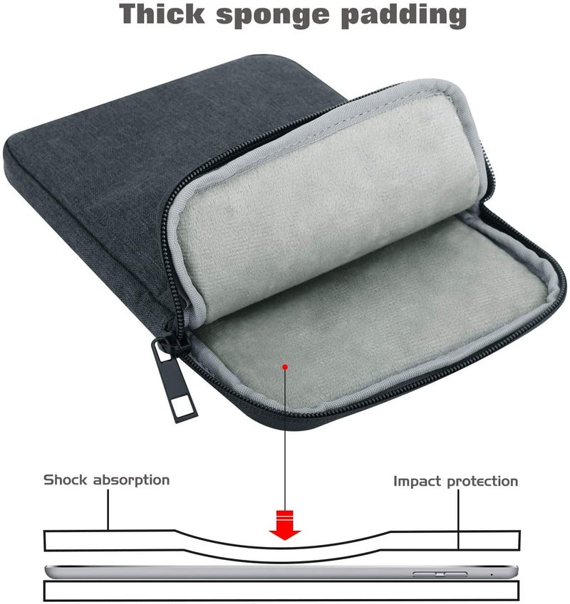 MOCA 7-8 Inch Tablet Sleeve Case, Universal Protective Pouch for iPad mini 6 8.3 and Galaxy Tab 8 Inch, Shockproof Soft Lining, Slim Lightweight Zipper Tablet Carrying Bag (Space Grey) - Image 4