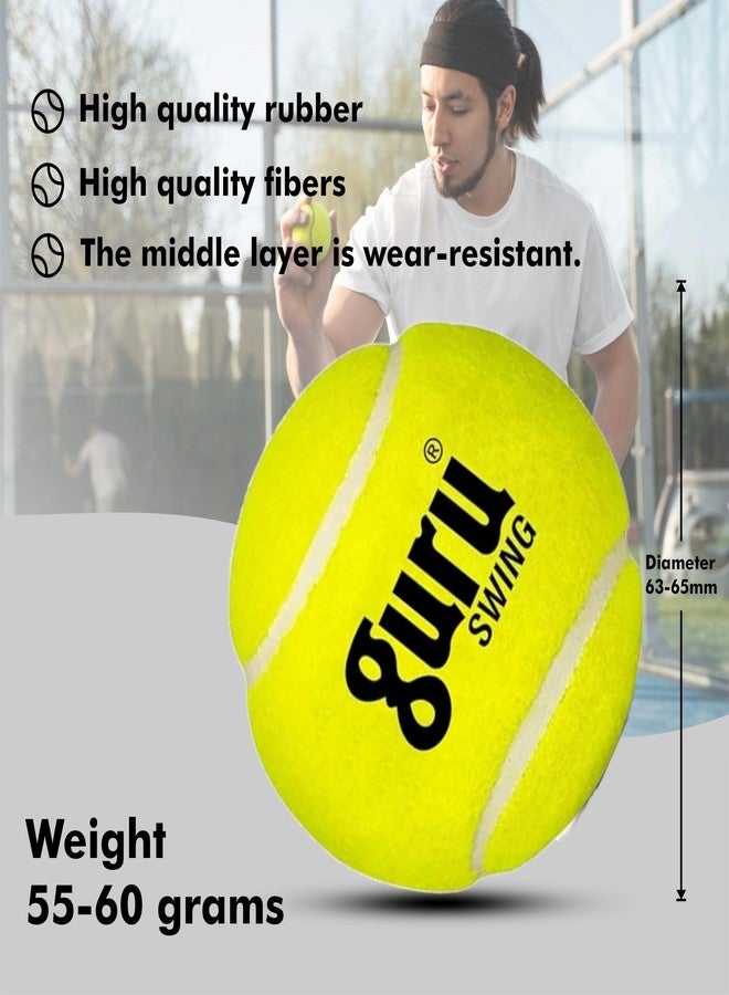 GURU Lawn Tennis Ball, Light Weight Swing Cricket Ball (Yellow, 58g, Pack of 3) - Image 5