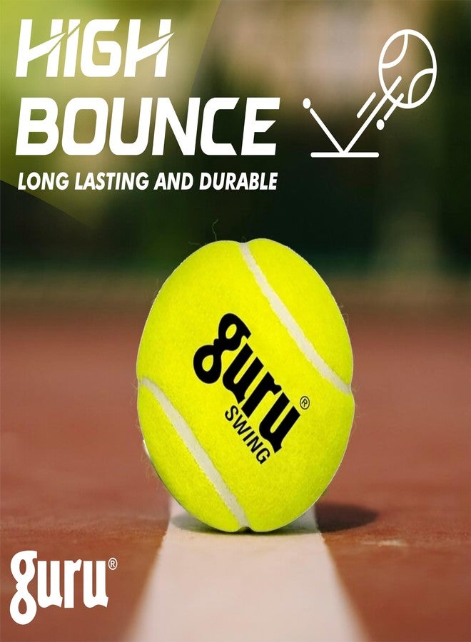 GURU Lawn Tennis Ball, Light Weight Swing Cricket Ball (Yellow, 58g, Pack of 3) - Image 2