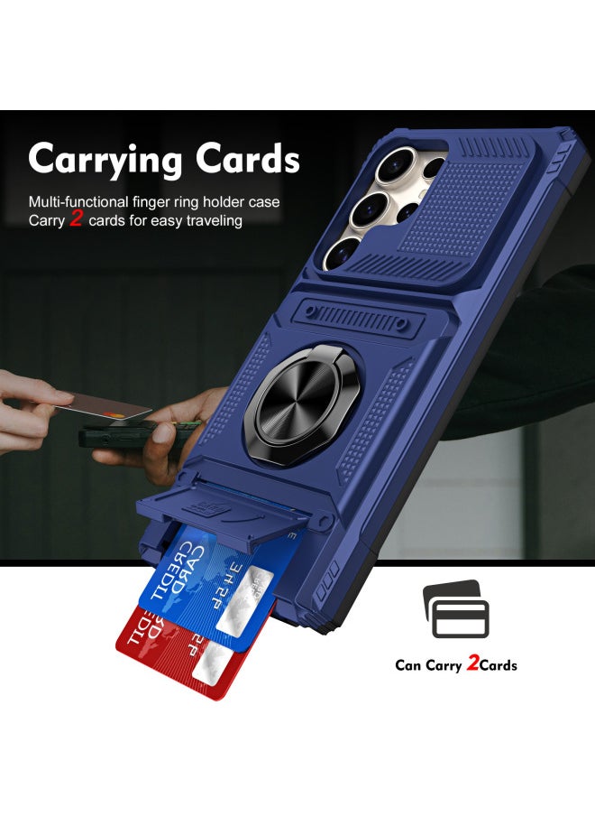 Generic - Magnetic Ring Bracket Phone Case For Samsung S23/S24/S25 Ultrag Card Case-Color:Green-Applicable Models:S23 Plus - Image 1