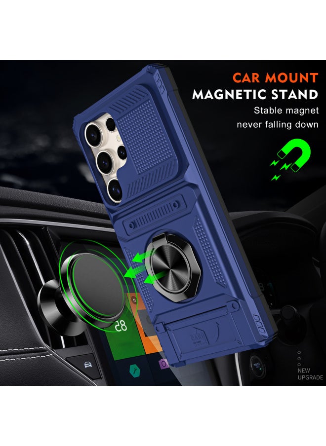 Generic - Magnetic Ring Bracket Phone Case For Samsung S23/S24/S25 Ultrag Card Case-Color:Green-Applicable Models:S23 Plus - Image 1