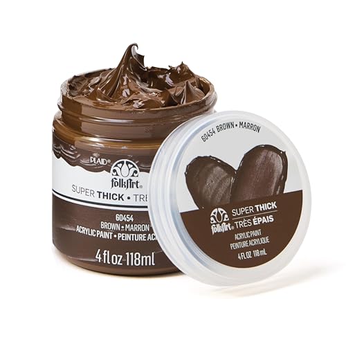 FolkArt Super Thick Acrylic Paint with a Textured Finish Brown 4 oz - Image 1