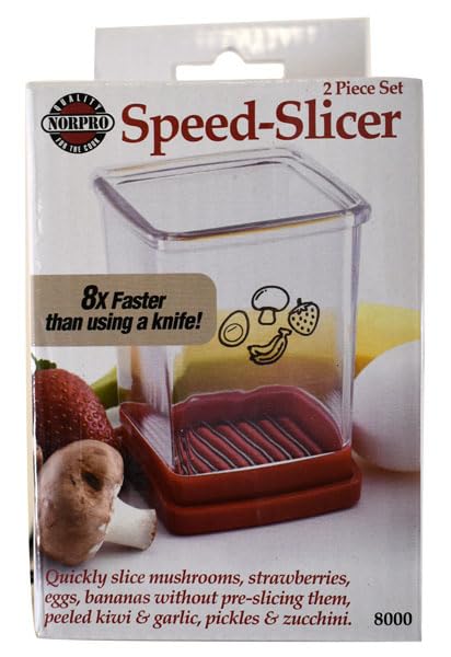 Norpro Speed Slicer with Push Plate, Red, 3"L x 3"W x 4.25"H - Image 5