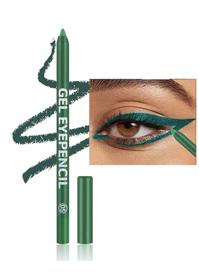 YOUNG VISION Gel Eyepencil，Waterline Gel Eyeliner Pencil, Green Matte Waterproof Long Lasting Cream Eye Liner Pencil ，Hypoallergenic Highly Pigmented Precision Smudge-Proof Smooth Eyeliner Makeup Pen for Women-05 - Image 1