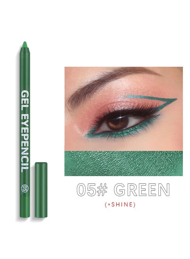 YOUNG VISION Gel Eyepencil，Waterline Gel Eyeliner Pencil, Green Matte Waterproof Long Lasting Cream Eye Liner Pencil ，Hypoallergenic Highly Pigmented Precision Smudge-Proof Smooth Eyeliner Makeup Pen for Women-05 - Image 2