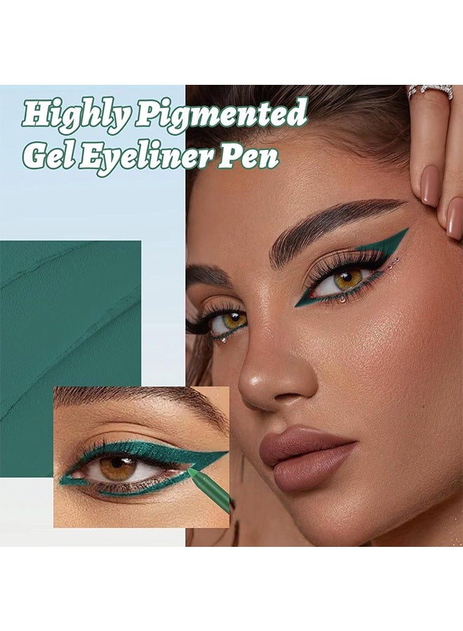 YOUNG VISION Gel Eyepencil，Waterline Gel Eyeliner Pencil, Green Matte Waterproof Long Lasting Cream Eye Liner Pencil ，Hypoallergenic Highly Pigmented Precision Smudge-Proof Smooth Eyeliner Makeup Pen for Women-05 - Image 3