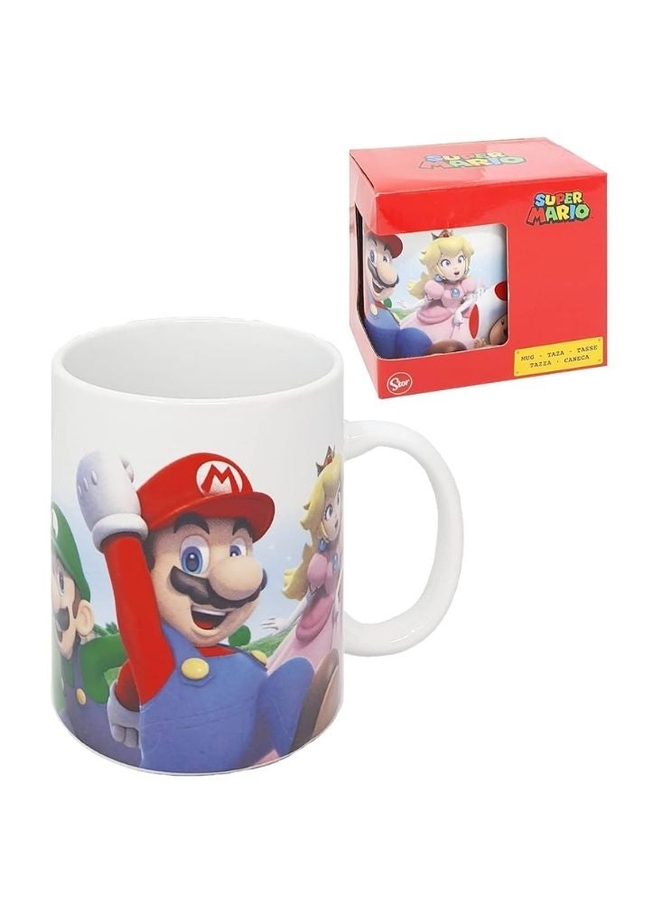 Super Mario Ceramic Mug – Cartoon Coffee Cup Featuring Mario, Princess Peach & Toad - Image 1