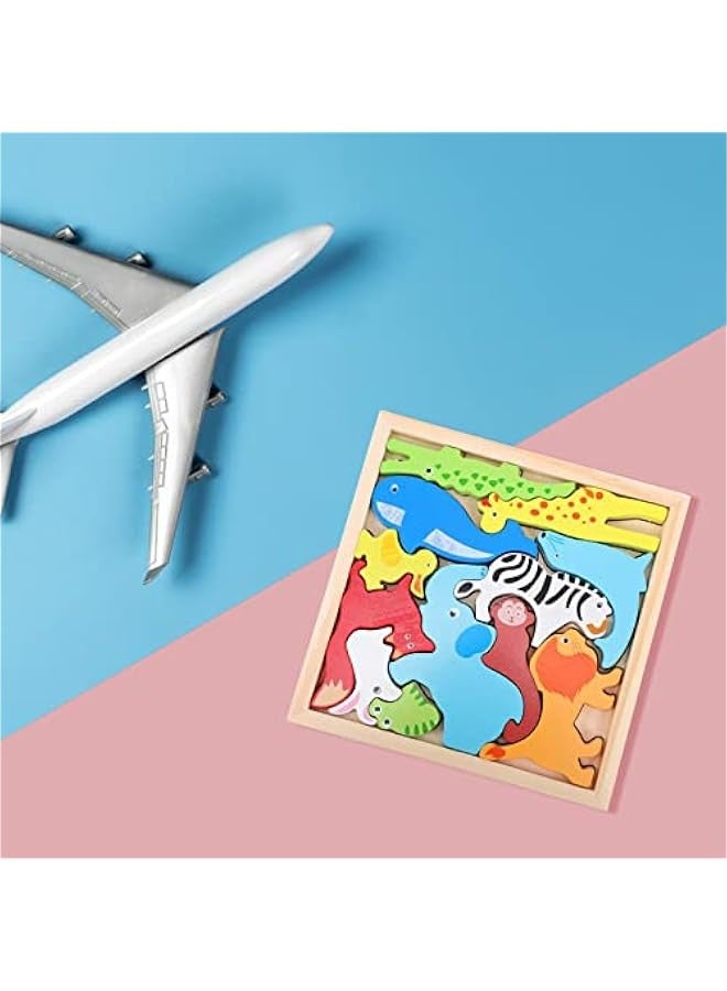 2 Sets Animal Three-Dimensional Puzzle Matching Puzzle for Kids Stereo Puzzle Toy Wooden Puzzle Board 3D Animals Puzzle Toy Wood Jigsaw Wood Animals Puzzle Toy Jigsaw Toy - Image 4