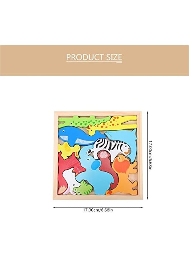 2 Sets Animal Three-Dimensional Puzzle Matching Puzzle for Kids Stereo Puzzle Toy Wooden Puzzle Board 3D Animals Puzzle Toy Wood Jigsaw Wood Animals Puzzle Toy Jigsaw Toy - Image 2